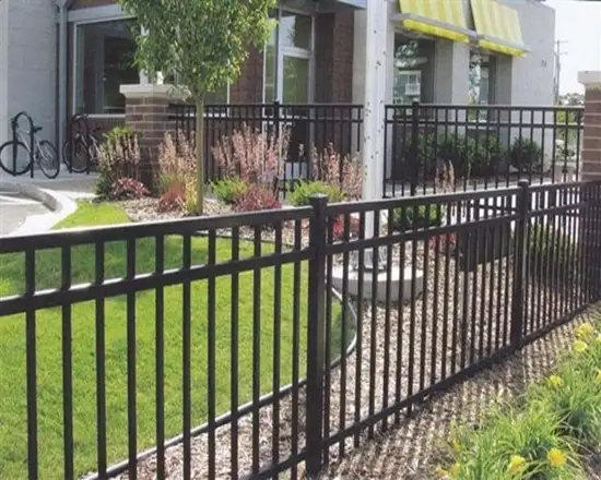 Sleek and modern rod top metal fencing.
